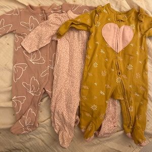 Carters baby girl footed pajama bundle